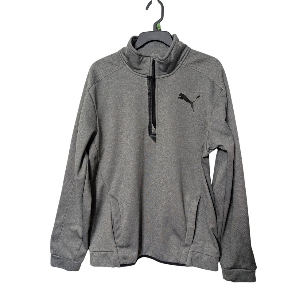 Puma Men's Grey Quarter Zip Pullover Size Medium